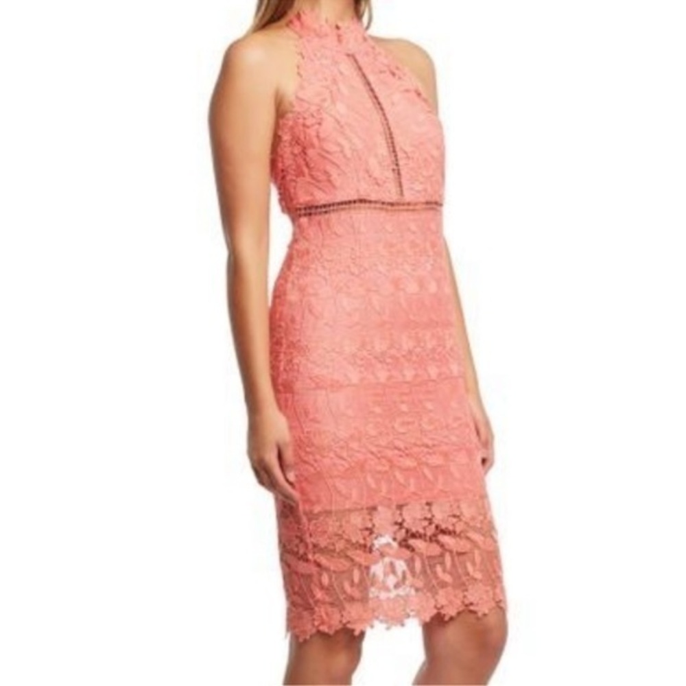 Bardot Revolve Hana Laced Midi Lined Dress Sz 6